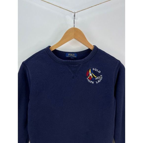 Polo Ralph Lauren Crew Neck Sweatshirt Vintage Sailing Yacht Boys M 10-12 - Picture 2 of 7